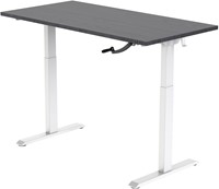 Euroseats zit-sta bureau Slinger - 120 x 80 cm - Shadow Eik (T608) - Wit (RAL9016)