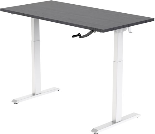 Euroseats zit-sta bureau Slinger - 180 x 80 cm - Shadow Eik (T608) - Wit (RAL9016)