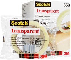 Plakband - Scotch 550 - 15mm x 60m - transparant - stuk