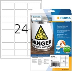Etiket HERMA 9532 63.5x33.9mm weerbestendig wit 240st