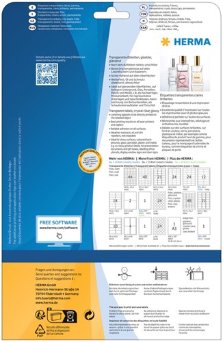 Etiket HERMA 8020 210x297mm transparant 25 stuks-3