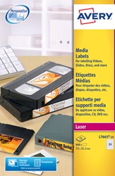 Etiket Avery L7665-25 72x21.2mm voor media tape's 600 stuks