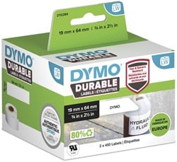 Etiket Dymo LabelWriter industrieel 19x64mm 2 rollen á 450 stuks wit
