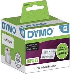 Etiket Dymo LabelWriter naamkaart 41x89mm 1 rol á 300 stuks wit S0722560