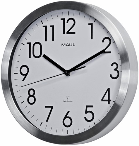 Wandklok MAUL Move RC Ø305x45mm aluminium frame wit incl. batterij-3