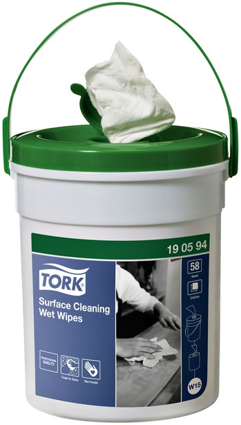 Tork Low-Lint Cleaning Cloth poetsdoekrol in emmer 1-laags blauw