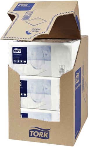 Cocktailservet Tork Advanced 1/4 vouw 2-laags 238x238mm 200 vel wit 477534-2