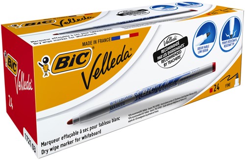 Whiteboardmarker Bic Velleda 1721 rond fijn rood-4