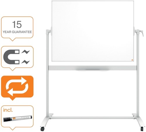 Whiteboard Nobo kantelbord mobiele 90x120cm staal-5