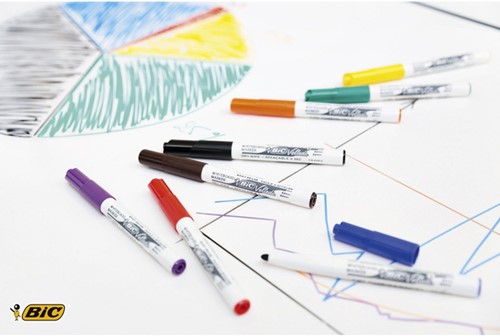Whiteboardmarker Bic Velleda 1748 rond medium assorti blister à 8 stuks-1