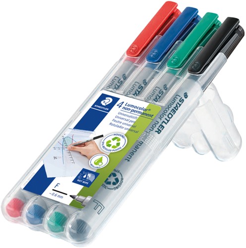 Viltstift Staedtler Lumocolor 316 non permanent F assorti 4 stuks-1