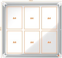 Binnenvitrine Nobo Premium Plus 6xA4 draaideur magnetisch-5