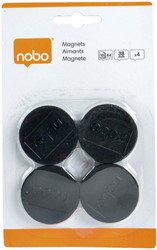 Magneet Nobo 38mm zwart 4 stuks