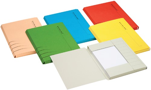 Dossiermap Secolor A4 3 kleppen 100% gerecycled karton 250 gr geel-3