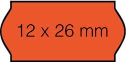 Prijsetiket 12x26mm Open-Data C6 permanent fluor rood 1500 stuks