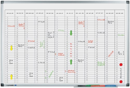 Planbord Legamaster premium jaarplanner verticaal 60x90cm
