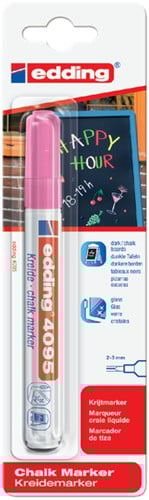 Krijtstift edding 4095 rond 2-3mm neon roze blister à 1 stuk