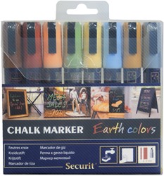 Krijtstift Securit SMA-510 schuin 2-6mm Earth Colors blister à 8 stuks