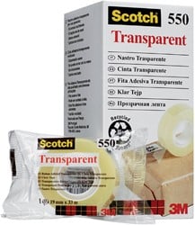 Plakband - Scotch 550 - 19mm x 33m - transparant - stuk