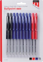 Balpen Quantore drukknop assorti 10 stuks