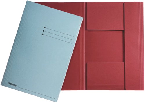 Dossiermap Esselte folio 3 kleppen manilla 275gr rood