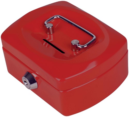 Geldkist Pavo met muntgleuf 125x95x60mm rood-3