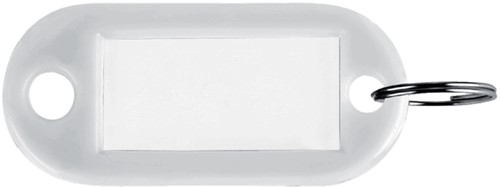 Sleutellabel Pavo kunststof wit 100 stuks