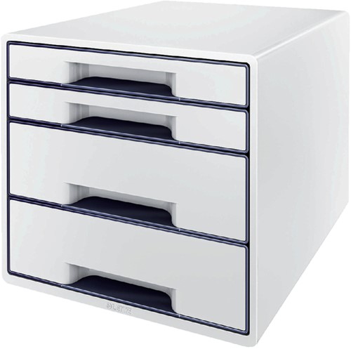 Ladenblok Leitz WOW CUBE A4 maxi 4 laden wit/grijs