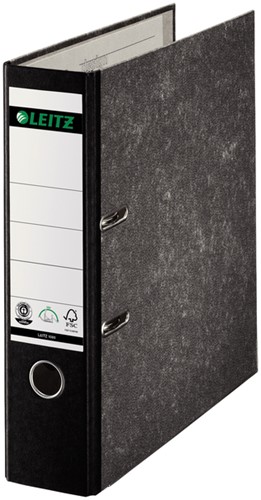 Ordner Leitz 1080 klassiek gewolkt 180° 80mm karton A4 zwart-2
