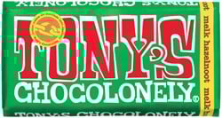 Chocolade Tony's Chocolonely melk hazelnoot reep 180gr