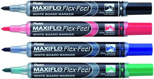 Whiteboardmarker Pentel MWL5SBF Maxiflo rond 1.5-4.5mm groen-3