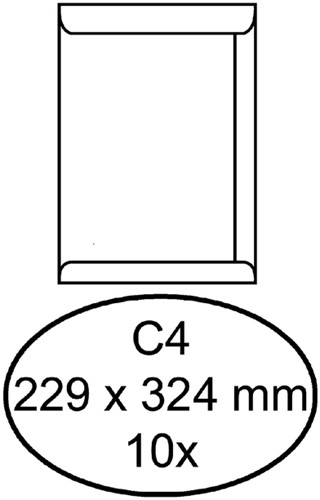 Envelop Quantore akte C4 229x324mm zelfklevend wit 10 stuks