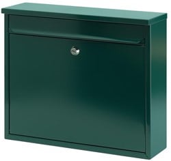 Wandbrievenbus metaal groen 36x10x32cm