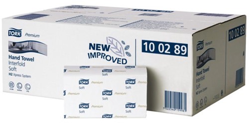 Handdoek Tork H2 Xpress Premium multifold 2-laags 212x255mm 21x150 vel wit 100289-1
