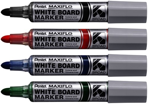 Whiteboardmarker Pentel MWL5M Maxiflo rond 3mm blauw-2