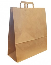 Papieren draagtas 013 kraft bruin met platte handgreep 32x12x41