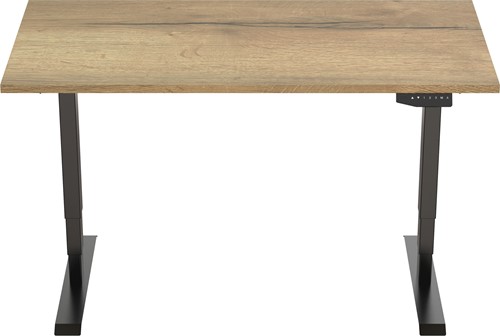 Euroseats elektrisch zit-sta bureau  - 120 x 80 cm - Natuur eik (T600) - Zwart (RAL9005)-2