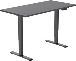 Euroseats Economy elektrisch zit-sta bureau - 160 x 80 cm - Shadow Eik (T608) - Zwart (RAL9005)