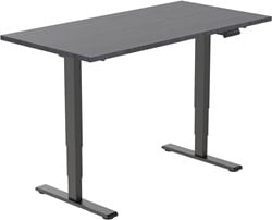 Euroseats Economy elektrisch zit-sta bureau - 180 x 80 cm - Shadow Eik (T608) - Zwart (RAL9005)