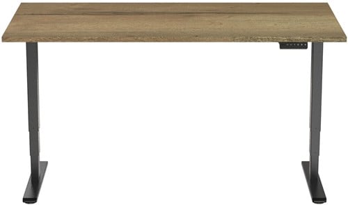 Euroseats Economy elektrisch zit-sta bureau - 120 x 80 cm - Natuur eik (T600) - Zwart (RAL9005)-2