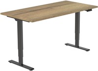 Euroseats Economy elektrisch zit-sta bureau - 120 x 80 cm - Natuur eik (T600) - Zwart (RAL9005)