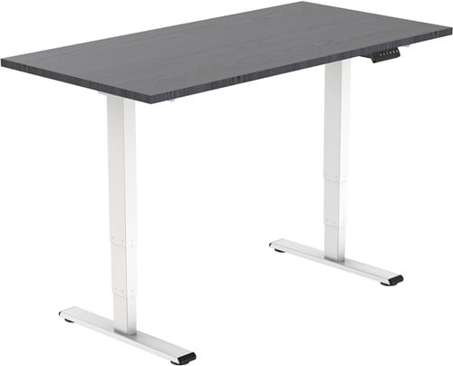 Euroseats Economy elektrisch zit-sta bureau - 140 x 80 cm - Shadow Eik (T608) - Wit (RAL9016)