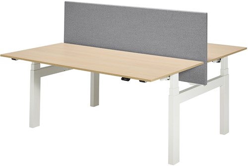 BUUR Presto R Duo bureau (slinger) - 180 x 80 cm - Eiken Cremona - Wit (RAL9010)-2