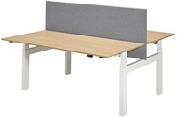 BUUR Presto R Duo bureau (slinger) - 140 x 80 cm - Eiken Natuur - Wit (RAL9010)-2