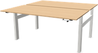 BUUR Presto R Duo bureau (slinger) - 140 x 80 cm - Eiken Natuur - Wit (RAL9010)