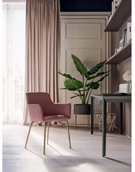 City kuipstoel 4-poots metaal in leder P01