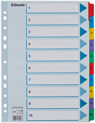 ESSELTE LUXE KARTONNEN TABBLADEN 100161 A4, 10 TABS