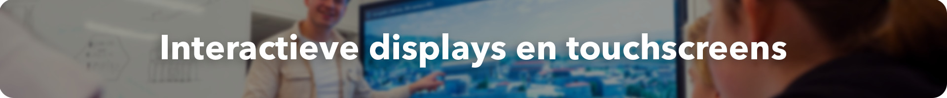 Groot interactief touchscreen in gebruik tijdens een presentatie in een vergaderruimte