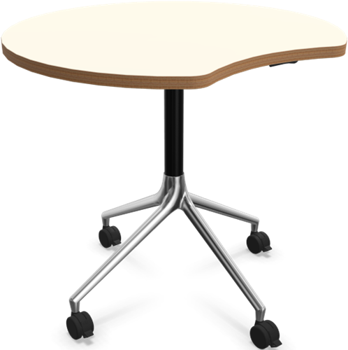 HOWE AS400 tafel - Wit (zichtbaar hout) - Satijnzwart - B6 - Gepolijst aluminium - BS1