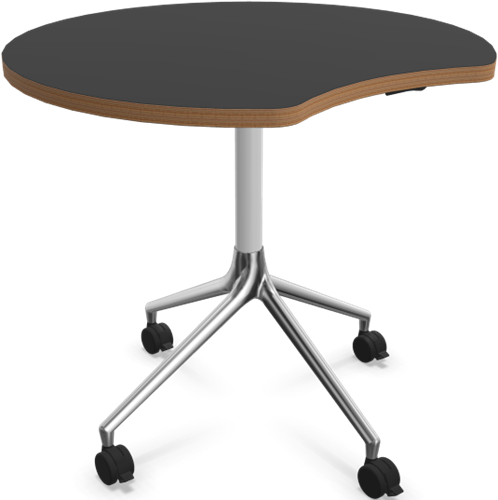HOWE AS400 tafel - Zwart (zichtbaar hout) - Satijnwit - B31 - Gepolijst aluminium - BS1